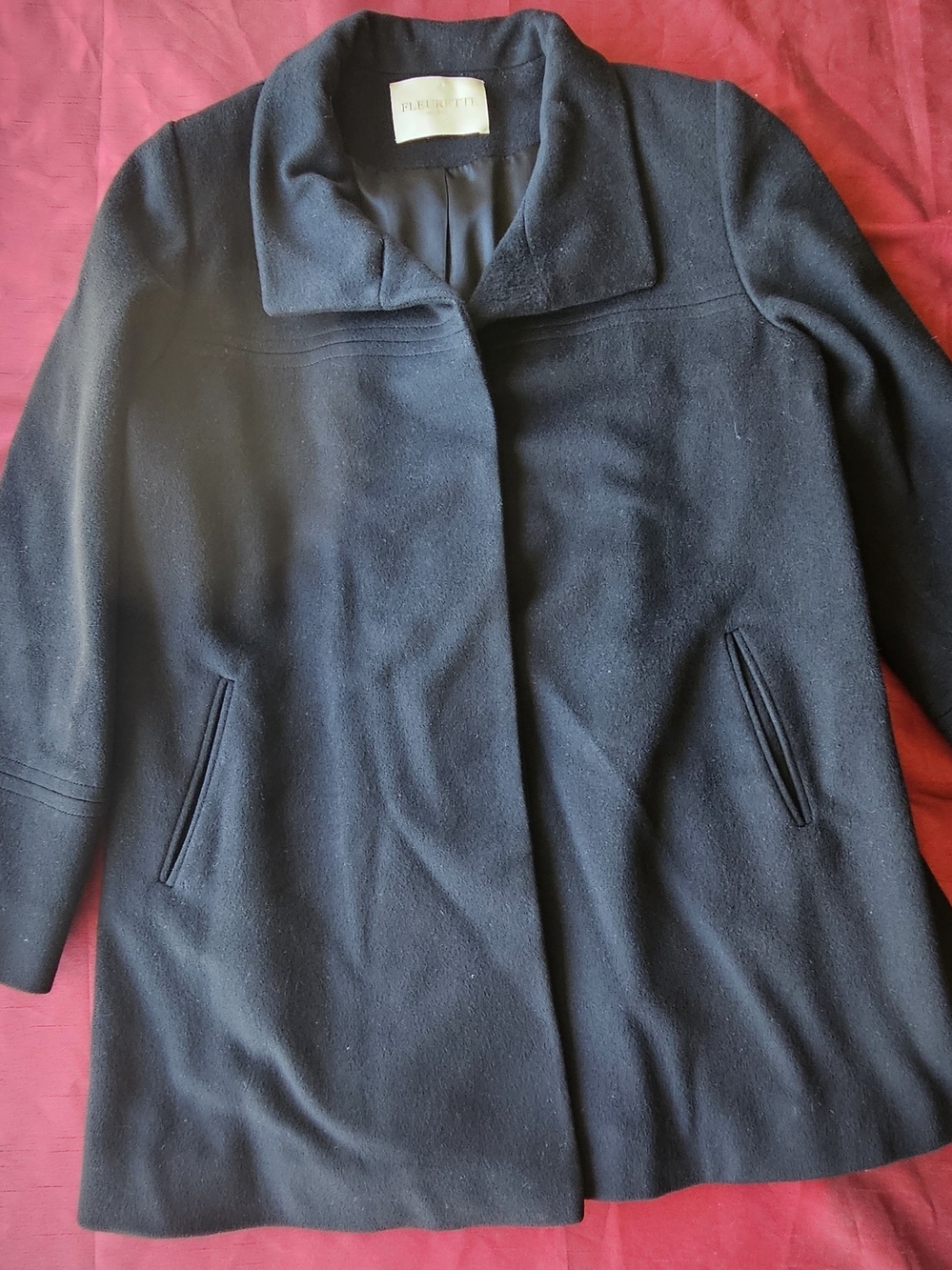 Classic Women's Black Wool Coat - Unbranded